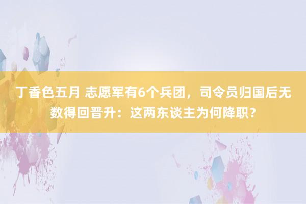 丁香色五月 志愿军有6个兵团，司令员归国后无数得回晋升：这两东谈主为何降职？