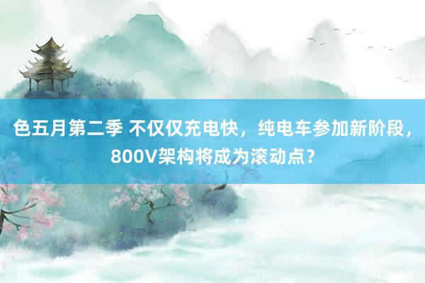 色五月第二季 不仅仅充电快，纯电车参加新阶段，800V架构将成为滚动点？
